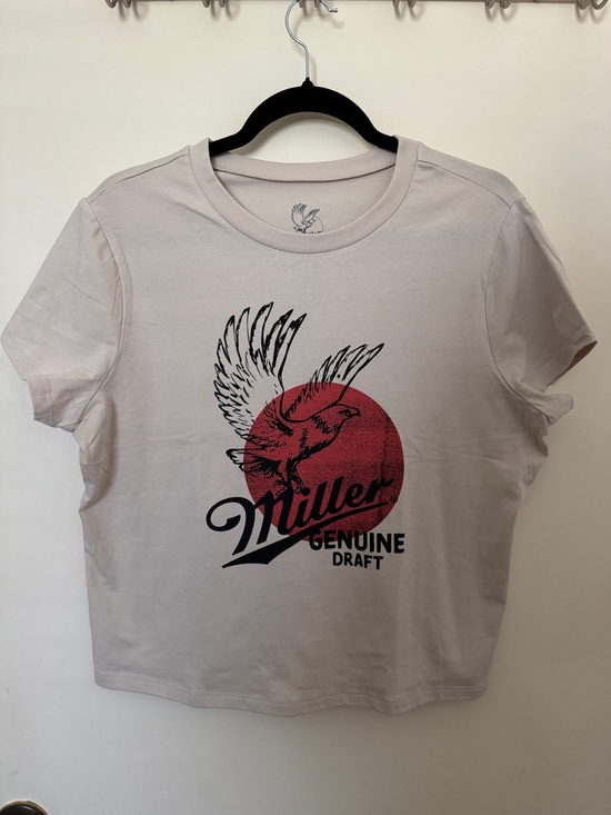 Miller Genuine Draft Tops - Miller Genuine Draft Graphic Tee in Tan size XL